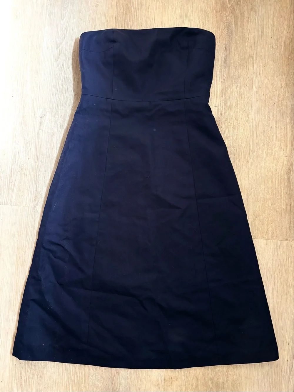 Strapless Navy A-Line midi Dress